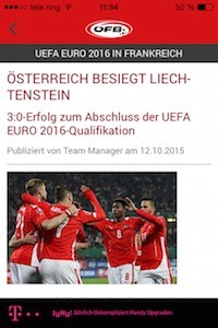 Nationalteam News in der ÖFB App